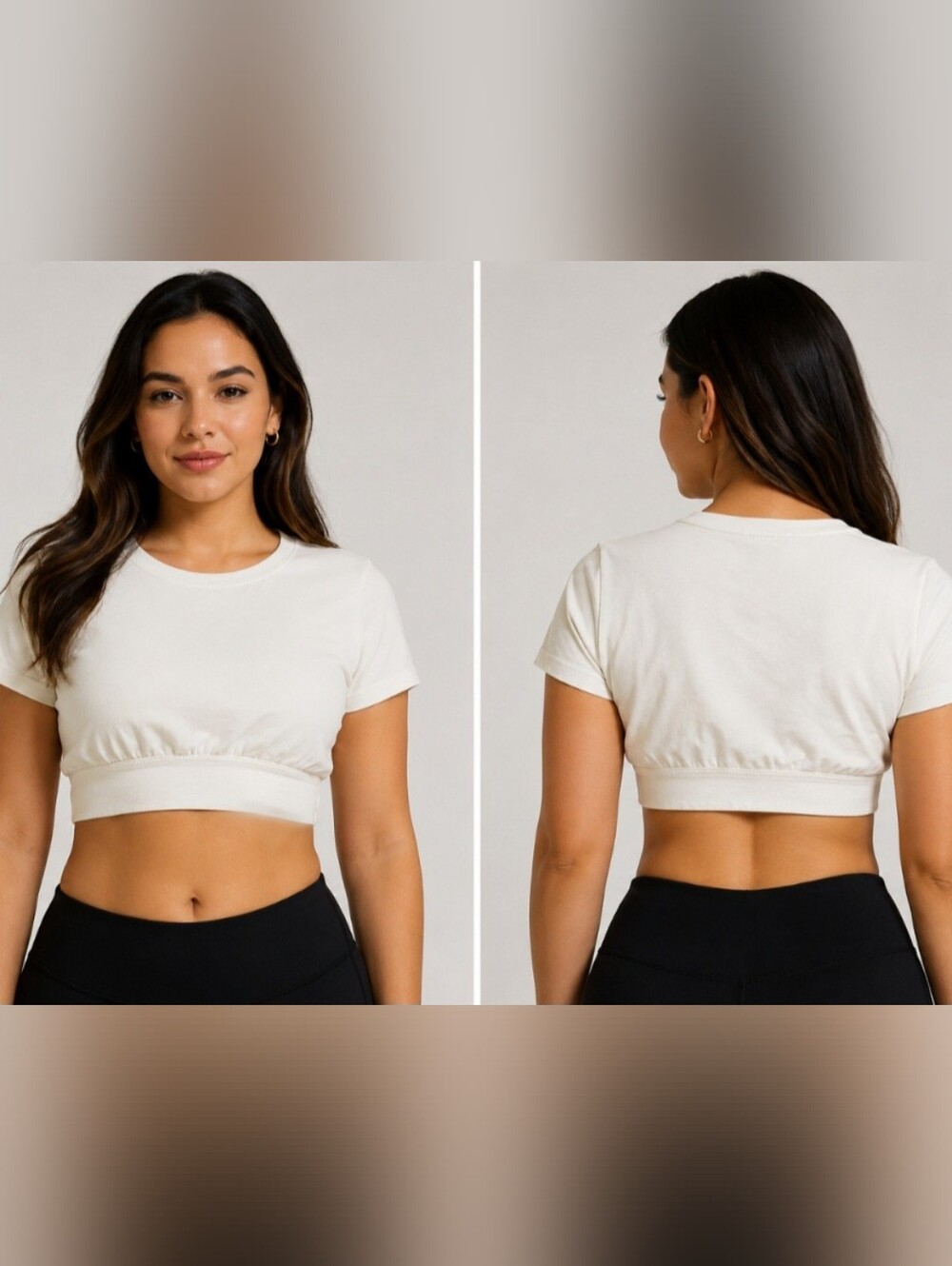 Arizona Jean Co Womens Sz XXL Belly Crop T Shirt Stretch Short Sleeve White